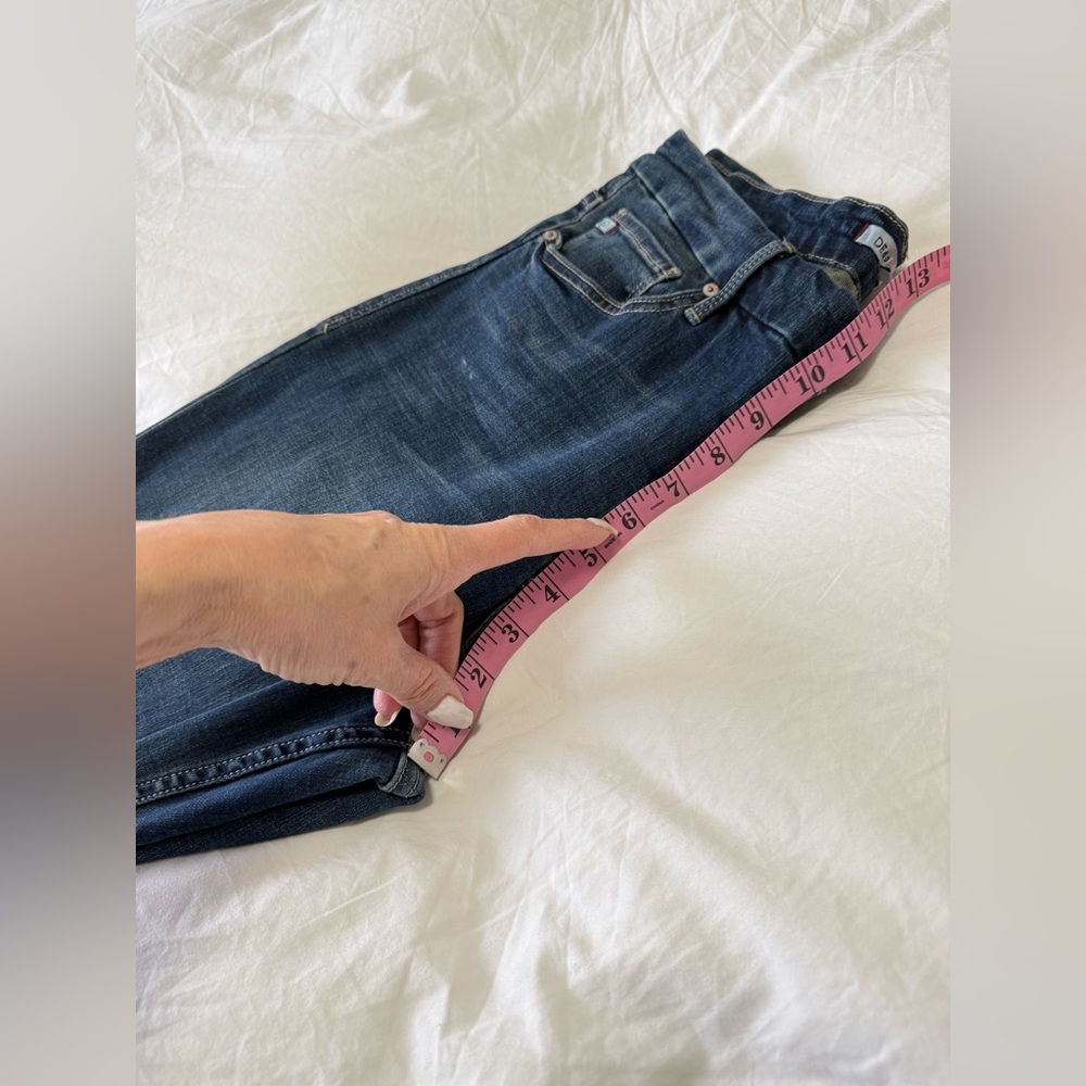 Dear John | SZ 30 (32.5” Inseam) | Alto Split Hem Ankle Flare Denim Blue Jeans - Picture 7 of 10